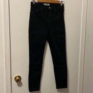 Topshop Black High Rise Jamie Jeans Short W28